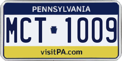 PA license plate MCT1009