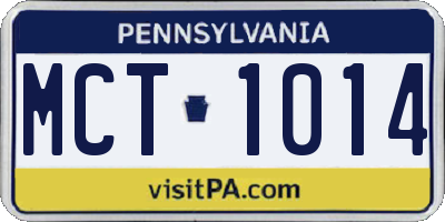 PA license plate MCT1014