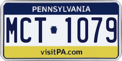 PA license plate MCT1079