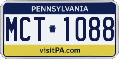 PA license plate MCT1088