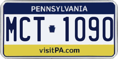 PA license plate MCT1090