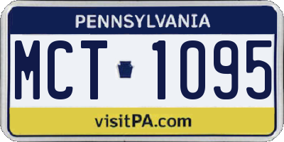 PA license plate MCT1095