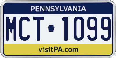PA license plate MCT1099