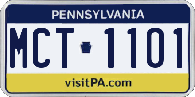 PA license plate MCT1101