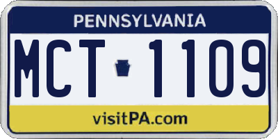 PA license plate MCT1109