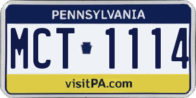 PA license plate MCT1114