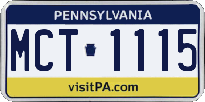 PA license plate MCT1115