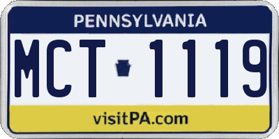 PA license plate MCT1119