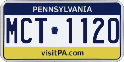 PA license plate MCT1120