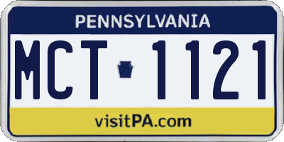 PA license plate MCT1121