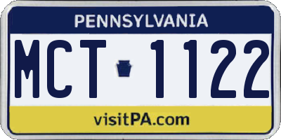 PA license plate MCT1122