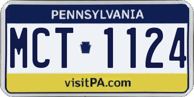 PA license plate MCT1124
