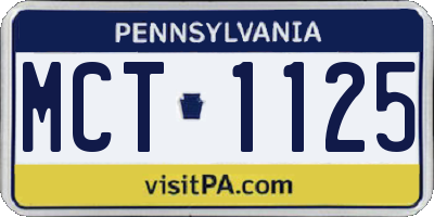 PA license plate MCT1125