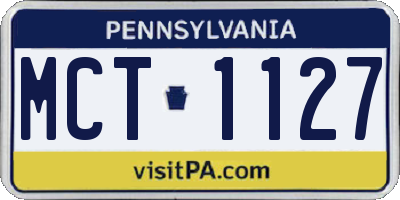 PA license plate MCT1127