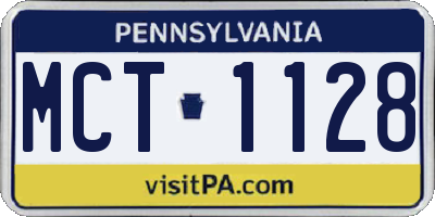 PA license plate MCT1128