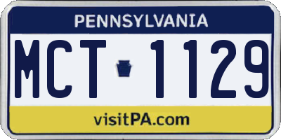 PA license plate MCT1129