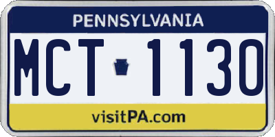 PA license plate MCT1130