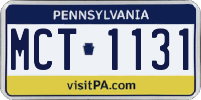 PA license plate MCT1131