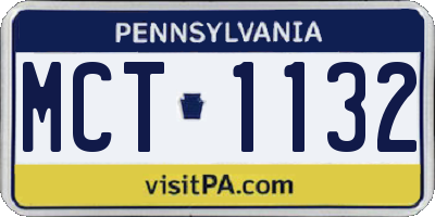 PA license plate MCT1132