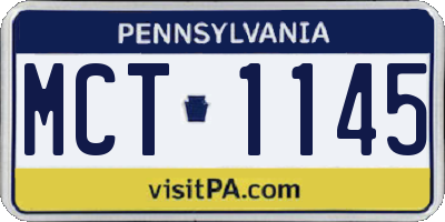 PA license plate MCT1145