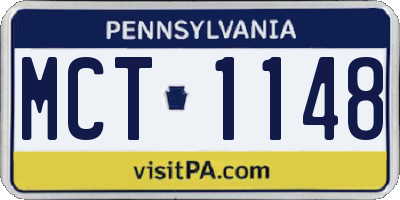PA license plate MCT1148