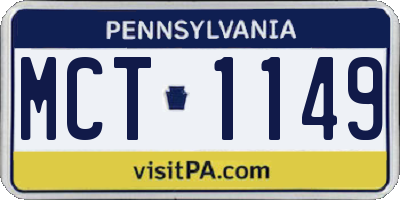 PA license plate MCT1149