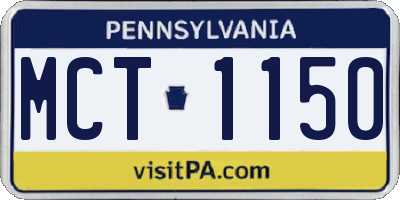 PA license plate MCT1150