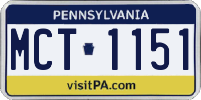 PA license plate MCT1151