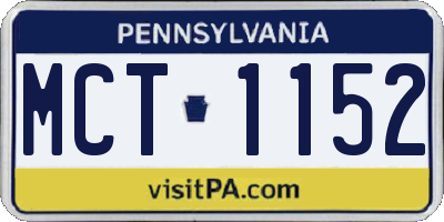 PA license plate MCT1152