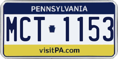 PA license plate MCT1153