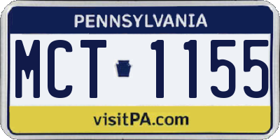 PA license plate MCT1155