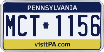 PA license plate MCT1156