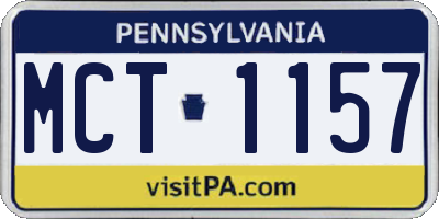 PA license plate MCT1157