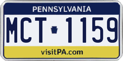 PA license plate MCT1159