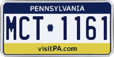 PA license plate MCT1161
