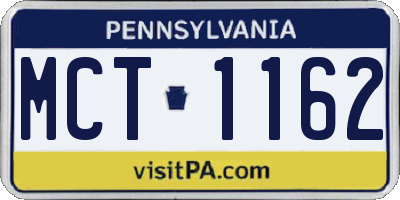 PA license plate MCT1162