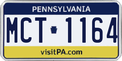 PA license plate MCT1164