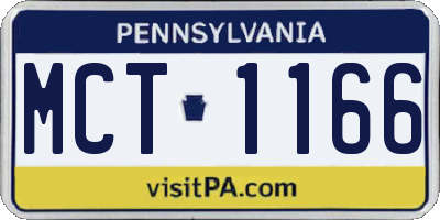 PA license plate MCT1166