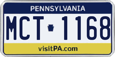 PA license plate MCT1168