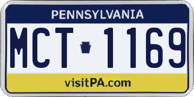 PA license plate MCT1169