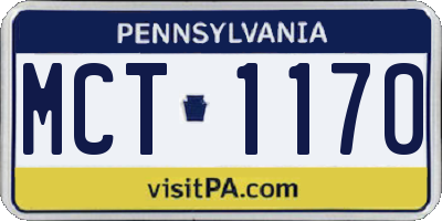 PA license plate MCT1170