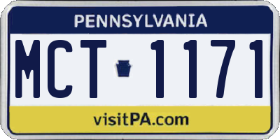 PA license plate MCT1171