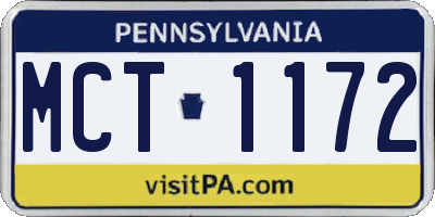 PA license plate MCT1172