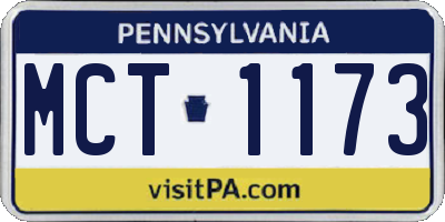 PA license plate MCT1173