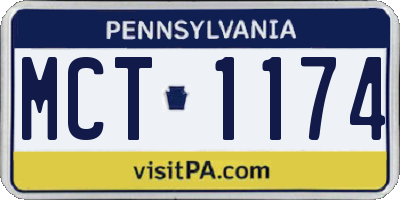 PA license plate MCT1174