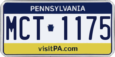 PA license plate MCT1175