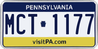 PA license plate MCT1177