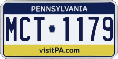 PA license plate MCT1179