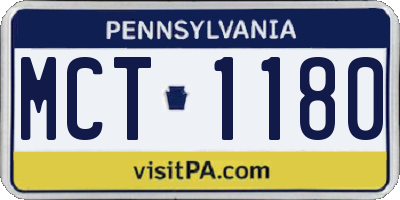PA license plate MCT1180