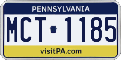 PA license plate MCT1185
